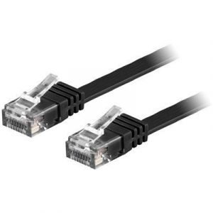 Deltaco Tp-60s-fl Cat 6 Musta 0.5m