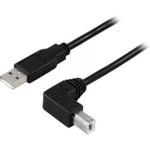 Deltaco Usb-210sa 4-nastainen Usb Tyyppi A Uros 4-nastainen Usb Tyyppi B Uros Musta Usb / Usb 2.0 1m