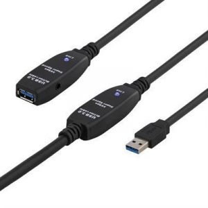 Deltaco Usb 3.0 Male-female 15.0m Active Extension 4-nastainen Usb Tyyppi A Uros 4-nastainen Usb Tyyppi A Naaras Musta Usb 3.0 15m