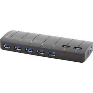 Deltaco Usb-hub 7-ports Usb 3.0 Black 4-nastainen Usb Tyyppi A Uros 4-nastainen Usb Tyyppi A Naaras Musta