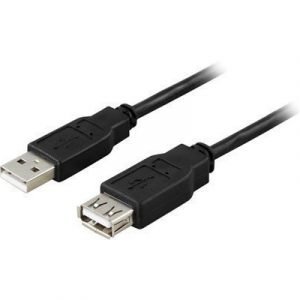 Deltaco Usb-jatkojohto 4-nastainen Usb Tyyppi A Uros 4-nastainen Usb Tyyppi A Naaras Musta Usb / Usb 2.0 1m