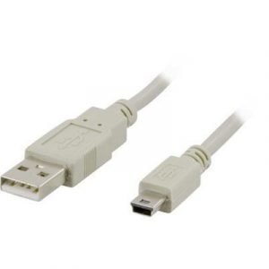 Deltaco Usb-kaapeli 4-nastainen Usb Tyyppi A Uros Mini-usb Tyyppi B Uros Harmaa 1m