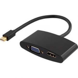 Deltaco Video / Audio Adapteri Mini Displayport Uros 15-nastainen Hd D-sub (hd-15) 19-nastainen Hdmi Tyyppi A Naaras