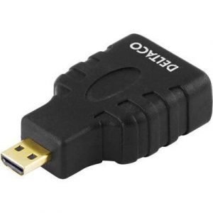 Deltaco Video/audio/verkkosovitin 19-nastainen Hdmi Tyyppi A Naaras 19 Pin Micro Hdmi Type D Uros