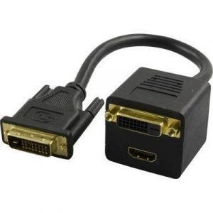 Deltaco Videoliitin 24-nastainen Digitaalinen Dvi Uros 19-nastainen Hdmi Tyyppi A Dvi-d Dual Link Naaras