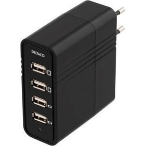 Deltaco Wall Charger 110-240v 5v Usb 7a 4xusb Black