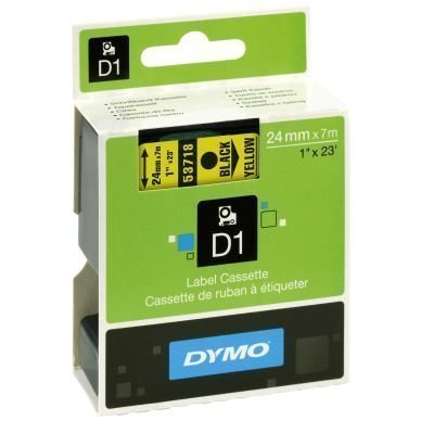 Dymo Merkkausnauha Dymo D1 24mm musta keltaisella pohjalla