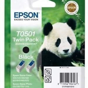 Epson Stylus Color 660 IP 100 Inkjet Cartridge T0501 Twin Pack Black