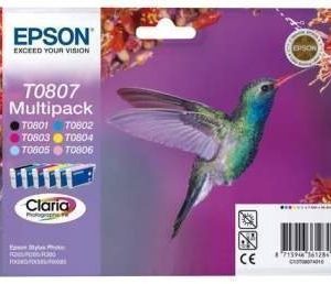 Epson Stylus Photo P 50 PX 700 W Inkjet Cartridge T0807 6 Pack Black Cyan Magenta Yellow Light Cyan Light Magenta