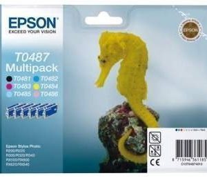 Epson Stylus Photo R 300 Inkjet Cartridge Multipack T0487 Black Cyan Magenta Yellow Light Magenta Light Cyan