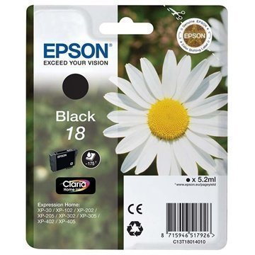 Epson T1801 Mustepatruuna Expression Home XP-102 202 302 Sarjat Musta