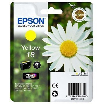 Epson T1804 Mustepatruuna Expression Home XP-102 202 302 Sarjat Keltainen