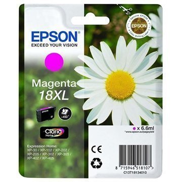 Epson T1813 Mustepatruuna XL Expression Home XP-102 202 Sarjat Magenta