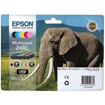 Epson T2438 Mustepatruunapakkaus XL Expression Photo XP Sarjat 6 Väriä