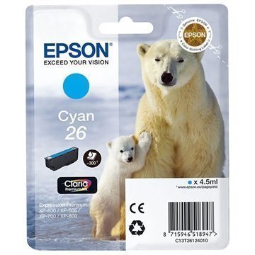 Epson T2612 Mustepatruuna Expression Premium XP-700 800 Sarjoille Syaani