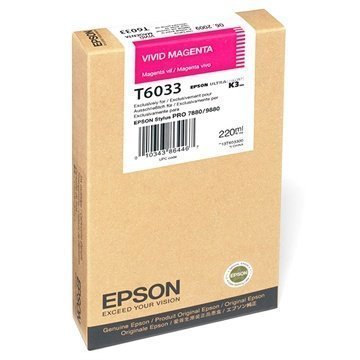 Epson T6033 Mustepatruuna Stylus Pro 7800 7880 9800 Sarjoille Heleä Magenta