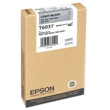 Epson T6037 Mustepatruuna Stylus Pro 7800 7880 9800 Sarjoille Vaalea Musta