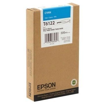 Epson T6122 Mustepatruuna Stylus Pro 7400 Pro 7450 Pro 9400 Syaani