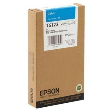Epson T6122 Mustepatruuna Stylus Pro 7400 Pro 7450 Pro 9400 Syaani