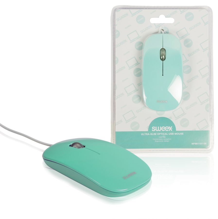 Erittäin ohut optinen USB-hiiri 1000 DPI vihreä