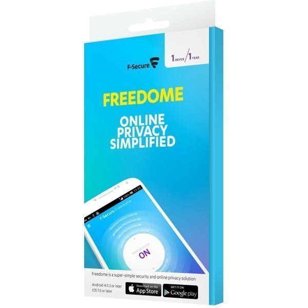 F-Secure Freedome 1 vuosi 1 käyttäjä nordic retail Box