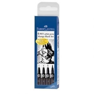 Faber-castell Fiber Pen Pitt Manga Black 4-set