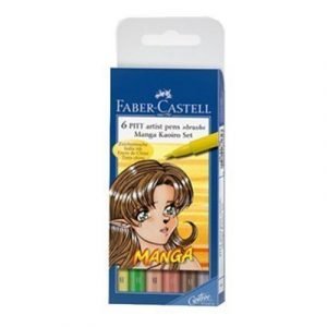 Faber-castell Fiber Pen Pitt Manga Kaoiro 6-set