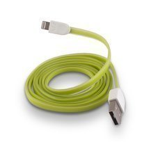 Forever Litteä USB Lightning lataus- ja synkronointikaapeli puhelimiin - Vihreä