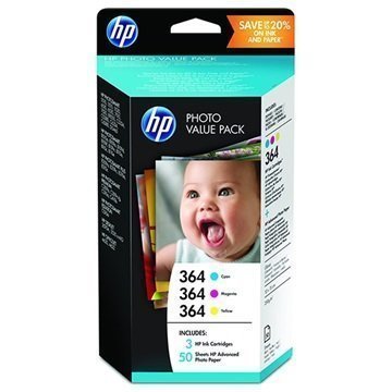 HP 364 Photo Value Pack Ink Cartridge T9D88EE 3 Colours