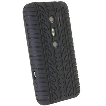 HTC Evo 3D iGadgitz Tyre Tread Design Silicone Case Black