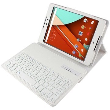 HTC Nexus 9 Bluetooth Näppäimistö & Nahkakotelo Valkoinen