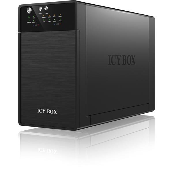 ICY BOX ulk. RAID-kotelo 2x3 5 SATA-hdd:lle USB 3.0/eSATA mu"