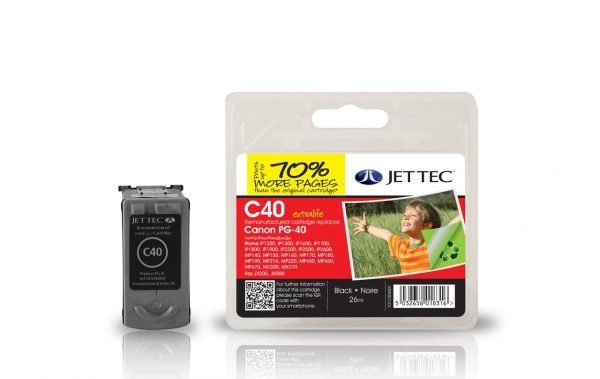 Jet Tec C40 Black Mustekasetti