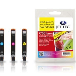 Jet Tec C551 Xl 3-Väri Mustekasetti 3 X 11 Ml