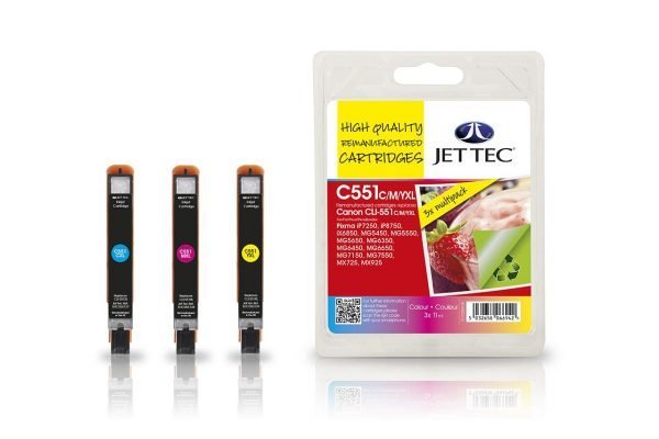 Jet Tec C551 Xl 3-Väri Mustekasetti 3 X 11 Ml