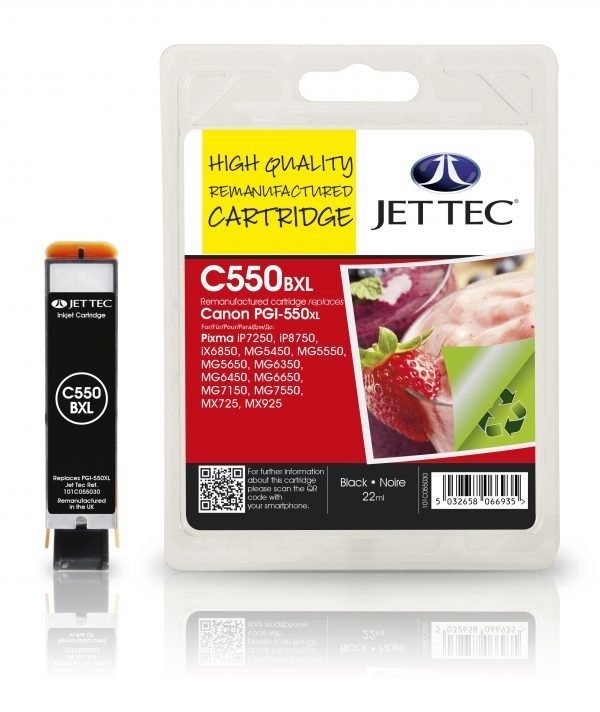 Jet Tec Pgi-550xl Black Mustekasetti