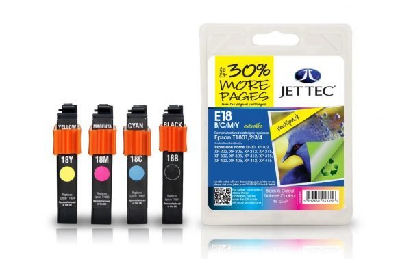 Jet Tec T1801/2/3/4 4-Väri Multipack Mustekasetti