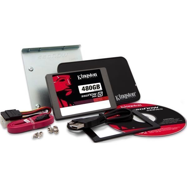 Kingston 480GB SSDNow V300 SATA 3 2.5 (7mm height) Bdl kit w Adapter
