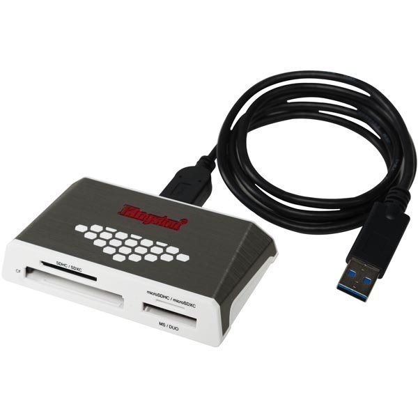 Kingston FCR-HS4 - Ulkoinen USB 3.0 muistikortinlukija harmaa/valkoin