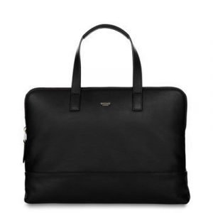 Knomo Reeves 14 Slim Briefcase Nahka Musta