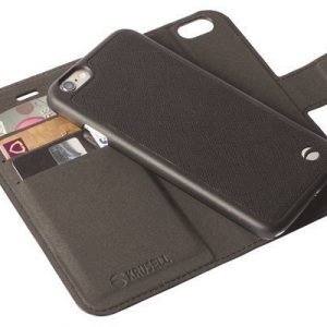 Krusell Malmö Wallet+cover 2in1 Läppäkansi Matkapuhelimelle Iphone 6/6s Musta