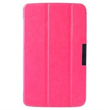 LG G Pad 7.0 Tri-Fold Nahkakotelo Kuuma Pinkki