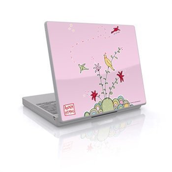 Laptop Skin Birds On A Hill Pink