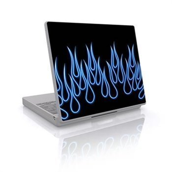 Laptop Skin Neon Flames Blue