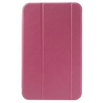 Lenovo A7-30 A3300 Tri-Fold Nahkakotelo Pinkki