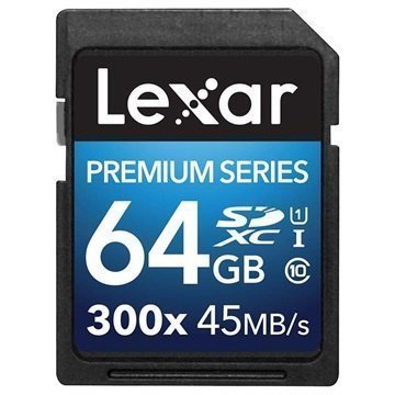 Lexar LSD64GBBEU300 Premium II 300x SDXC Memory Card 64GB