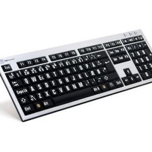 Logickeyboard Xlprint Pc Slim Line White On Black