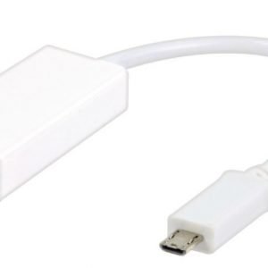 MHL-sovitinkaapeli USB 11-napainen Micro B uros - HDMI-lähtö + USB Micro B naaras 0 20 m valkoinen