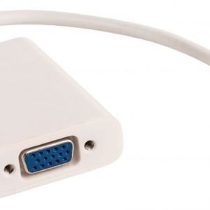 MHL-sovitinkaapeli USB 5-napainen Micro B uros - VGA naaras + USB Micro B naaras + 3 5 mm lähtö 0 20 m valkoinen