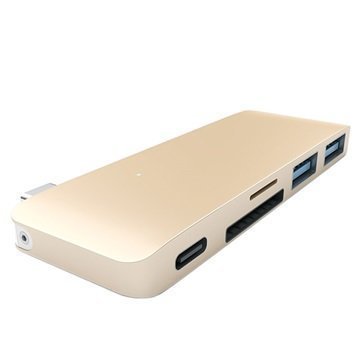 MacBook 12 Satechi Type-C Pass Through USB Hub Gold